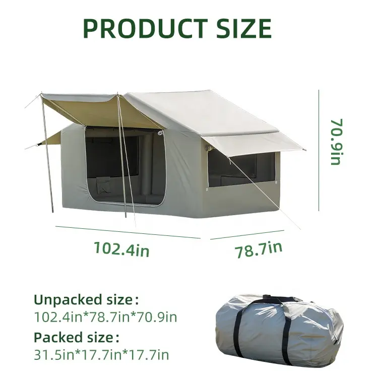 4 Person Easy Pop Up Glamping Outdoor Luxury Waterproof Tent PVC Portable Inflatable Camp Tent