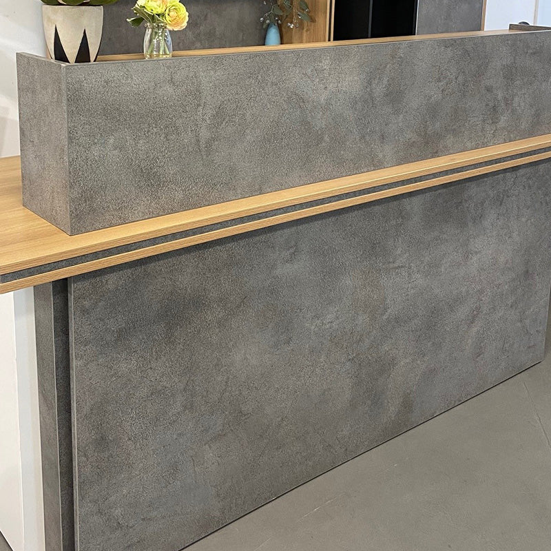 JARIN  Reception Desk 2.4M Left Panel - Carbon Grey & White Colour