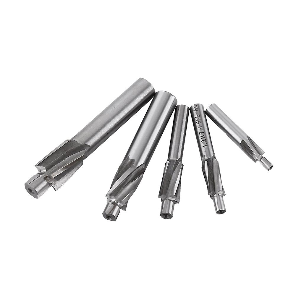 5pcs Countersink End Mill Cutter Slot Drill Bits Tool M3-m8 4 Flutes Hss-al