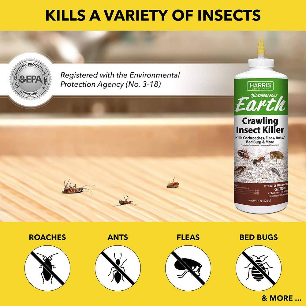 Harris 8 oz. Diatomaceous Earth Crawling Insect Killer DECRAWL-8