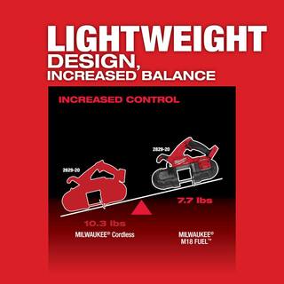 MW M18 FUEL 18-V Lithium-Ion Brushless Cordless Compact Bandsaw with 12 in. Hammer DrillDriver 2829-20-2904-20