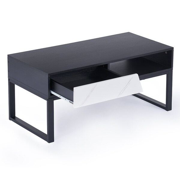 CO-Z Modern 39-Inch Coffee Table with Storage Shelf