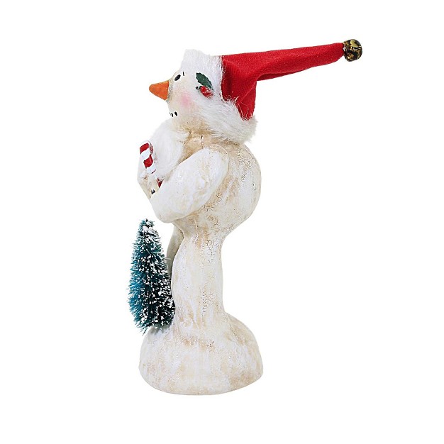 Charles Mcclenning Cj Freezer Santa One Figurine 6 5 Inches Snowman Candy Cane Christmas 24122 Polyresin Off white