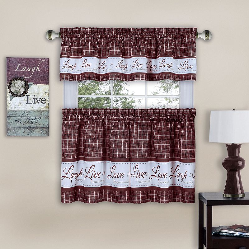 Live， Love， Laugh Window Curtain Tier Pair and Valance