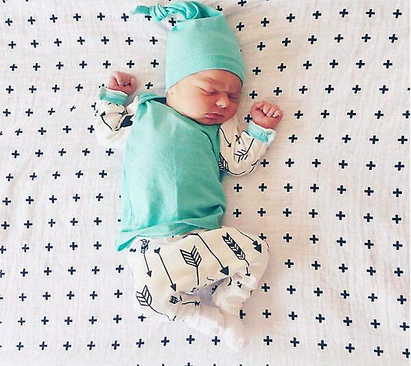 Neonatal Suit Three Sets Of Cotton Long Sleeved Stitching Arrow T-shirt Pants Hat Candy Color Baby Clothes Vestido Infantil T