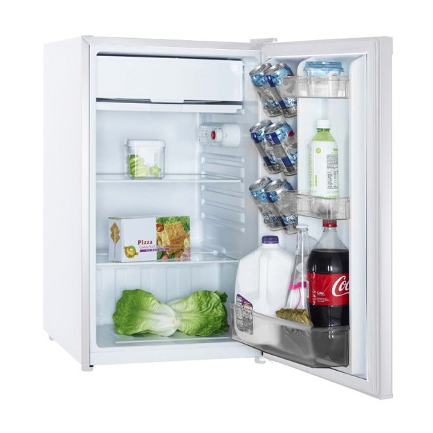 Impecca 4 4 Cu Ft Single Door Mini Refrigerator With Full width Soft Freezer White