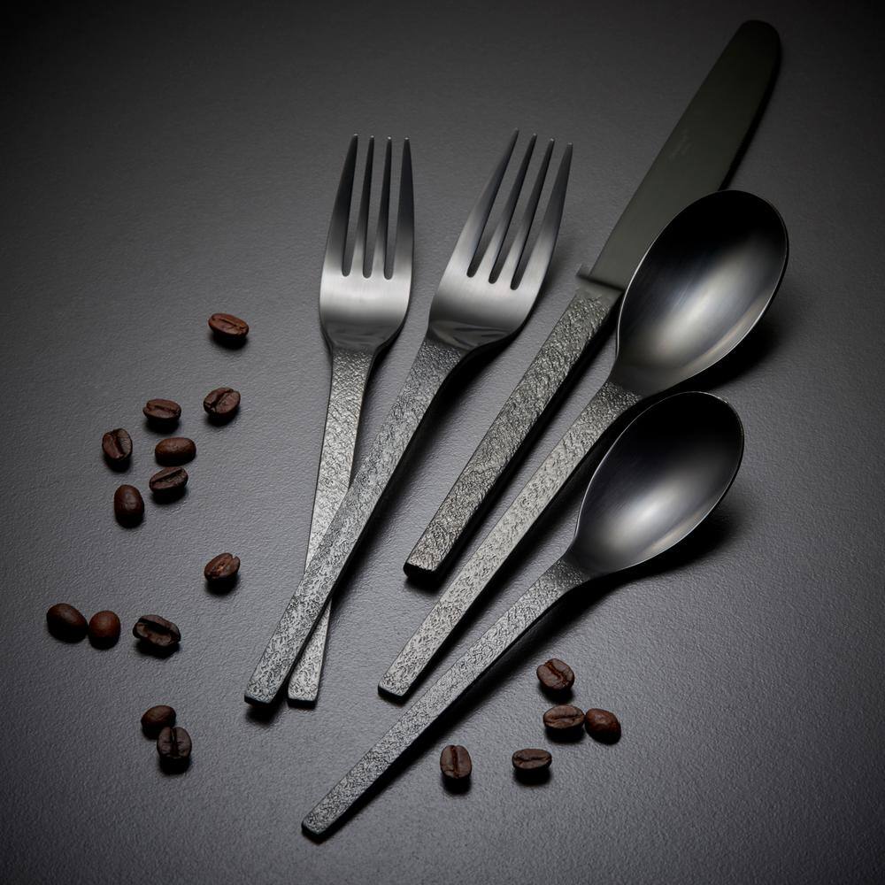 ORNATIVE Eve 20 Piece Matte Black 180 Stainless Steel Flatware Set Service for 4 10020MBR1