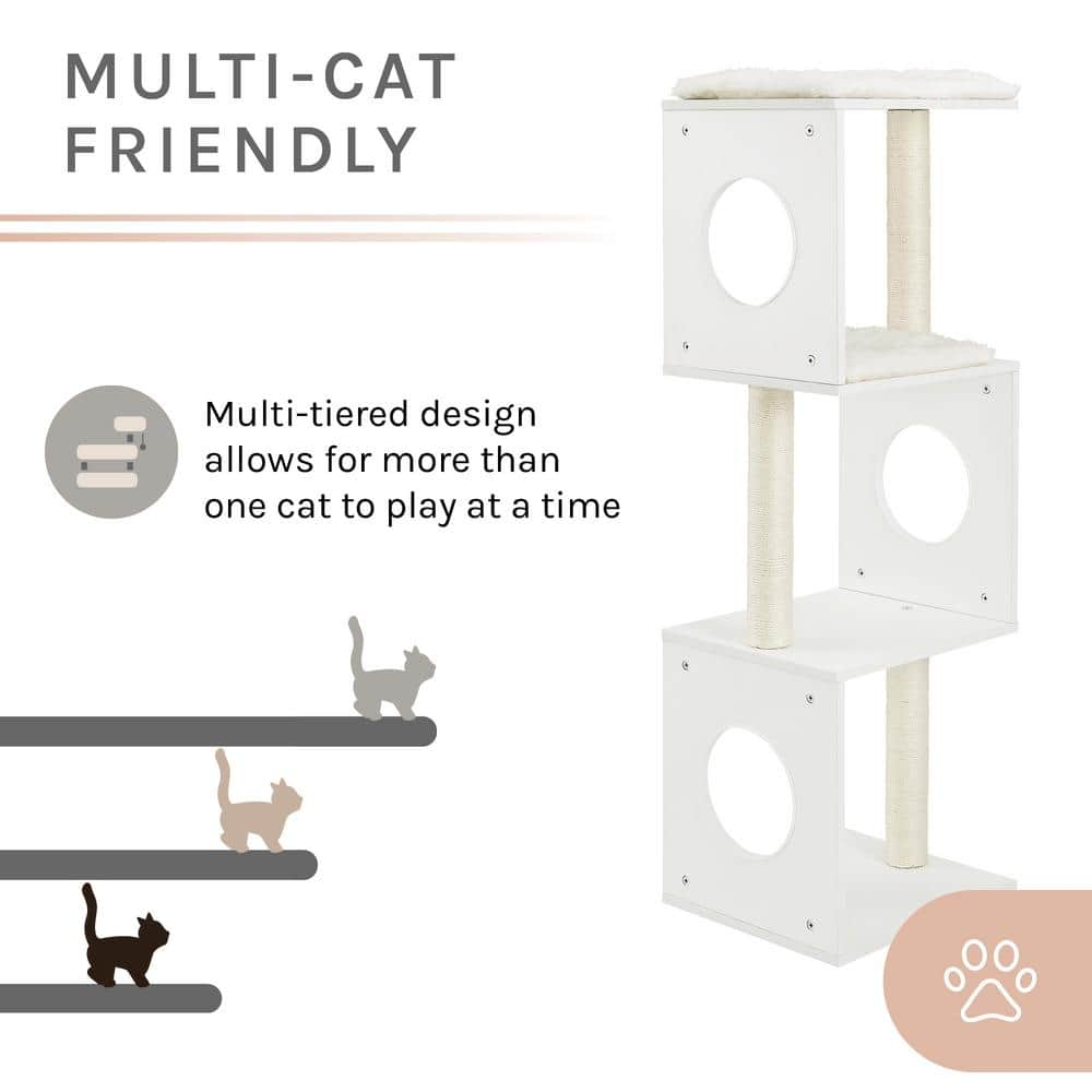 Sam's Pets Sheree 50 in. White Cat Tree SP-CT1297WH