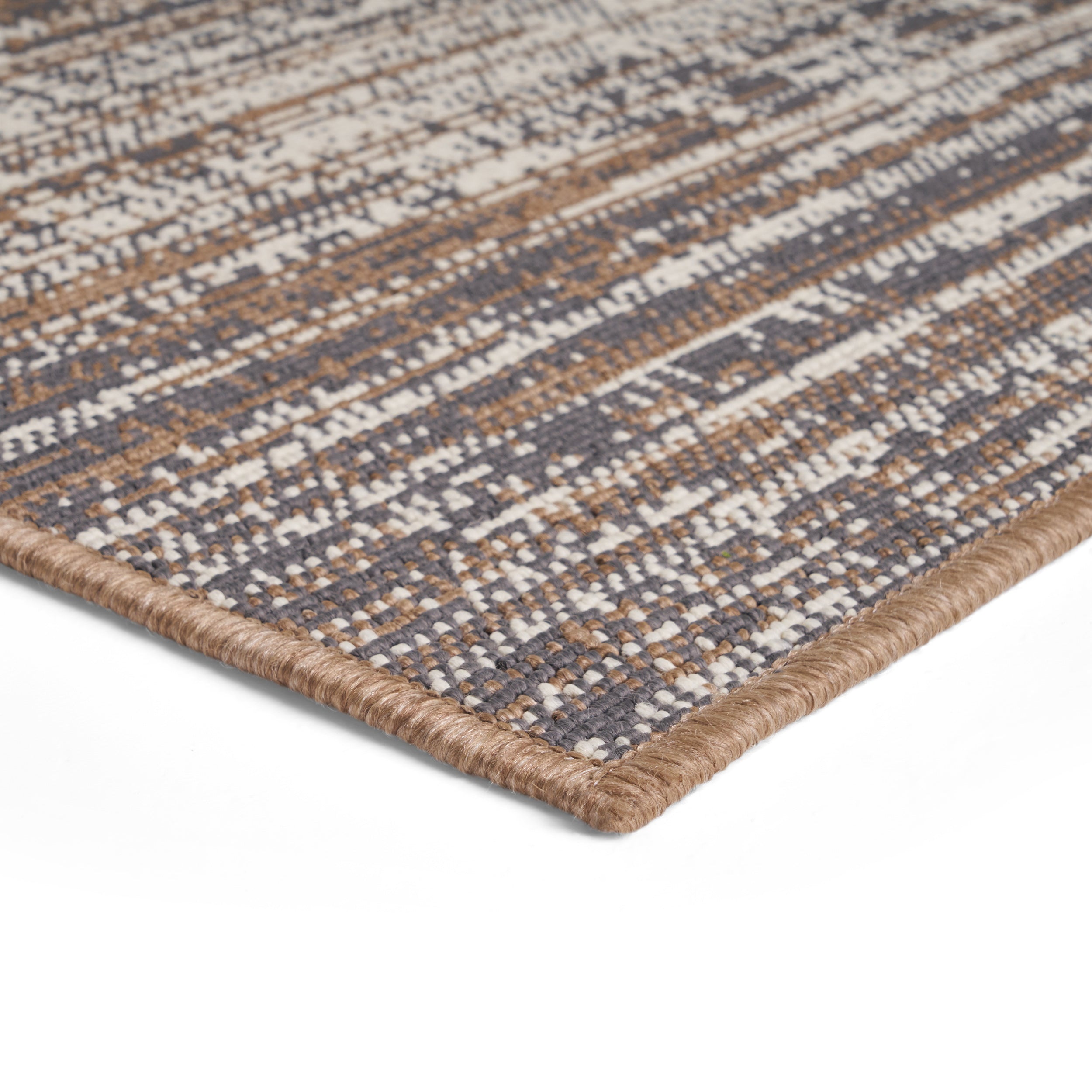 Katherine Outdoor Contemporary Area Rug, Gray and Beige