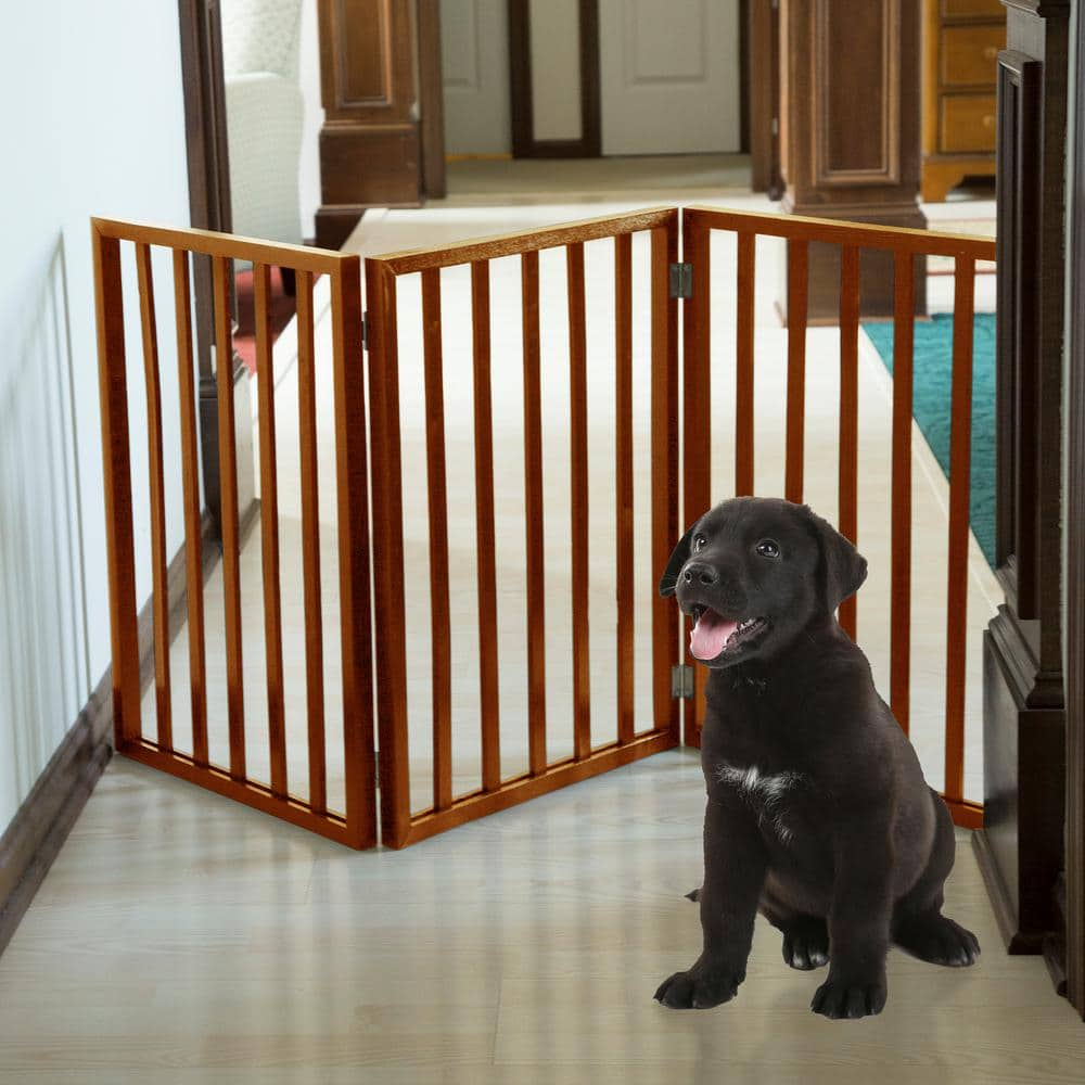 Petmaker 24 in. x 54 in. Wooden Freestanding Mahogany Pet Gate M320116