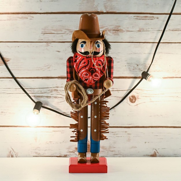 Ornativity Christmas Wooden Western Cowboy Nutcracker 14 In