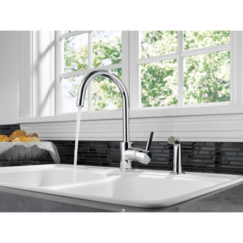 Peerless Precept Single Handle Kitchen Faucet with Side Sprayer in Chrome P199152LF