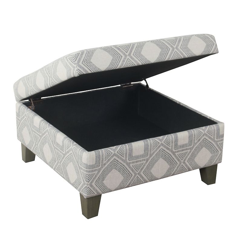 HomePop Luxury 28-in. Square Storage Ottoman