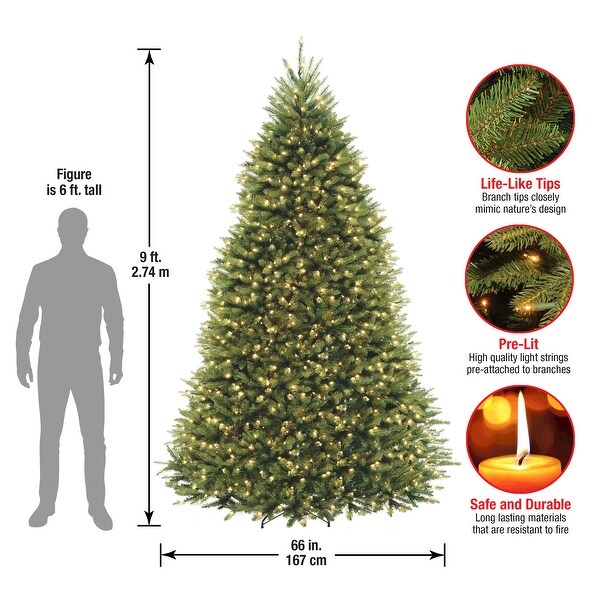 National Tree Company 9 ft. Dunhill Fir Christmas Tree with Clear Lights