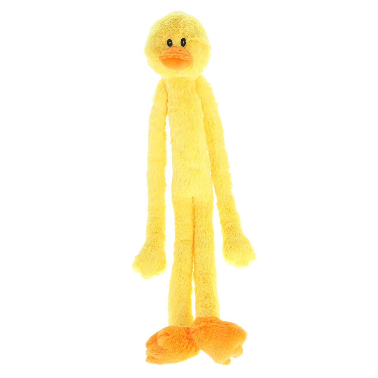 Multipet Swingin' Slevins Duck Plush Dog Toy， Extra Long， Extra Squeakers