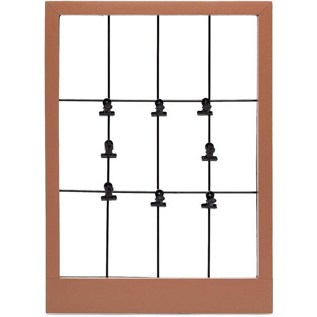 Farmlyn Creek Wall Mounted Brown Picture Frame Wood Photo Frame With Clips 15 7 X 11 4 X 0 59 In