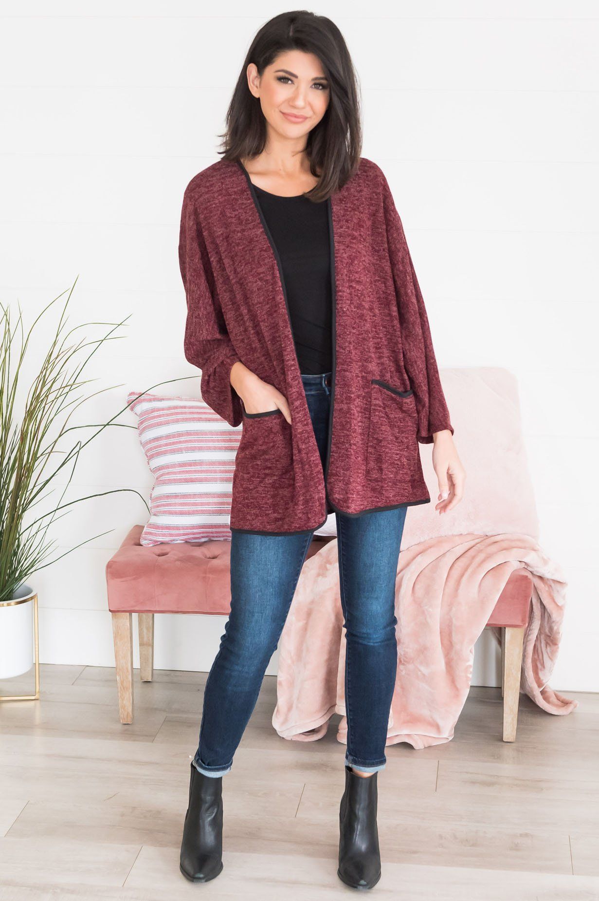 Winter Wishes Modest Cardigan