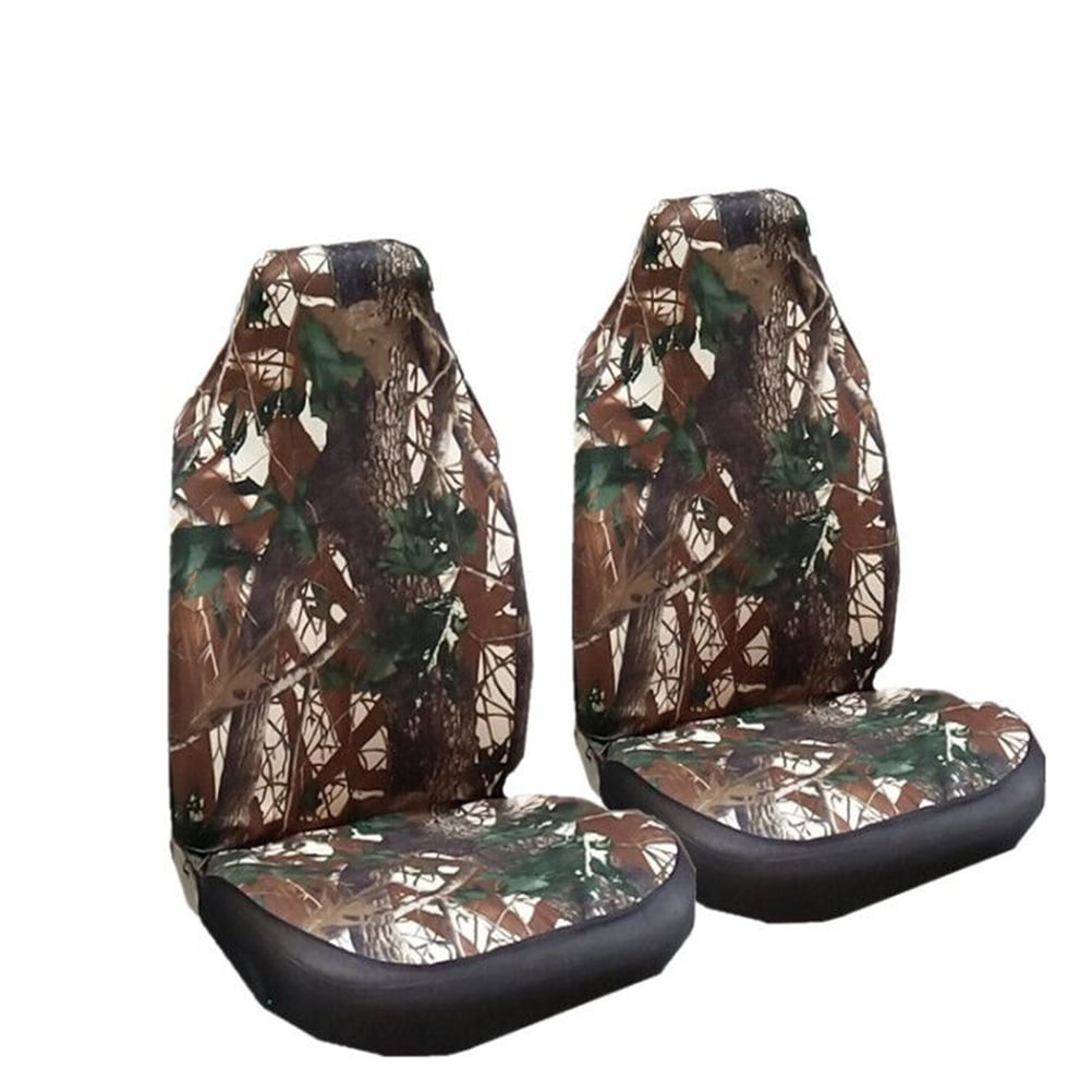 OUNONA 2pcs Universal Camouflage Front Seat Cover Bucket Seat Cover Blanket Pad Protectors for Car SUV Truck