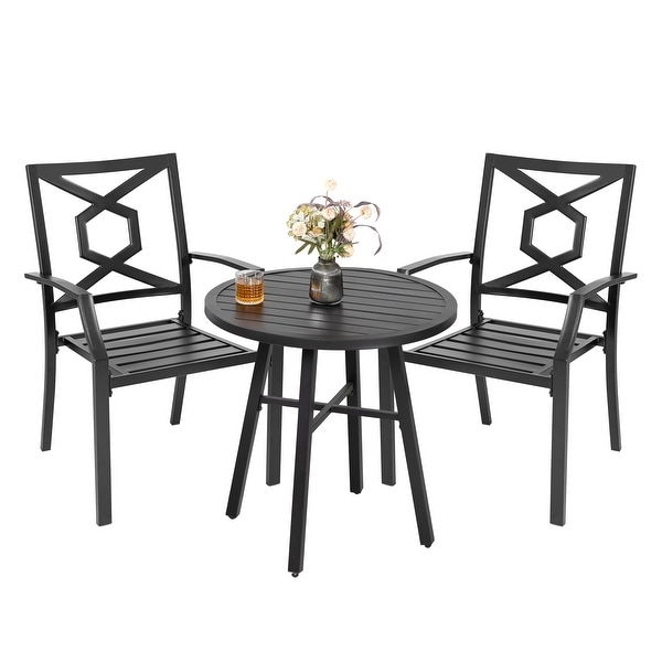 NUU GARDEN Outdoor 3Piece Iron Bistro Set