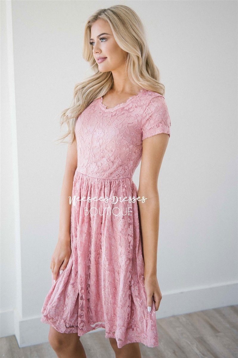 Pretty in Pink Eyelash Lace Dress