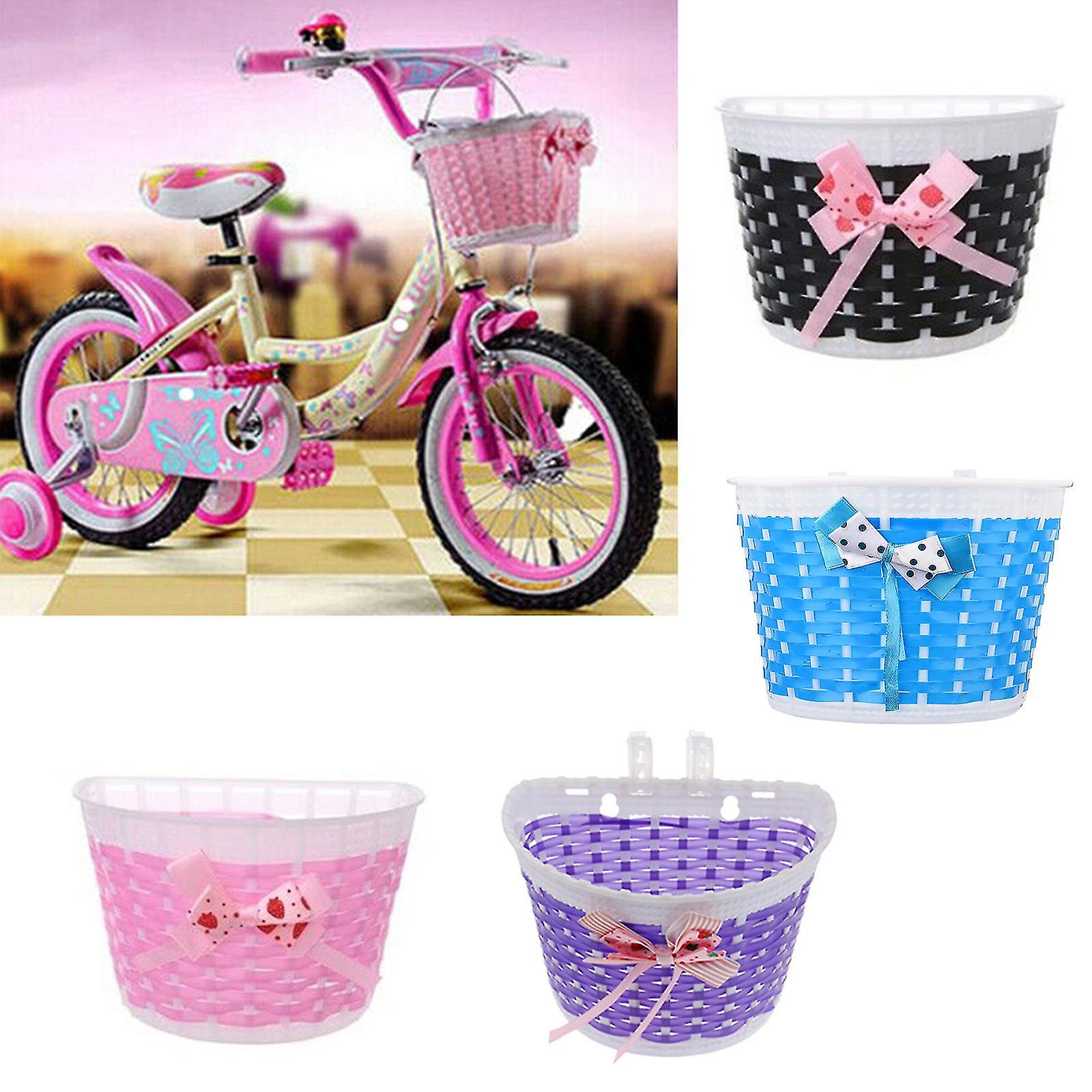 2023 New Handmade Bow Knot Bicycle Basket For Kids Bike Or Scooter