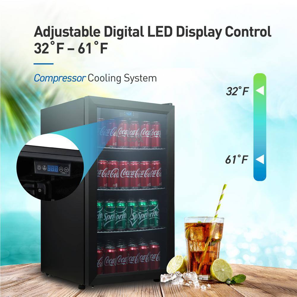 Commercial Cool 18 .9 in. 109 (12 oz.) Can Digital Beverage Cooler CCB109GB