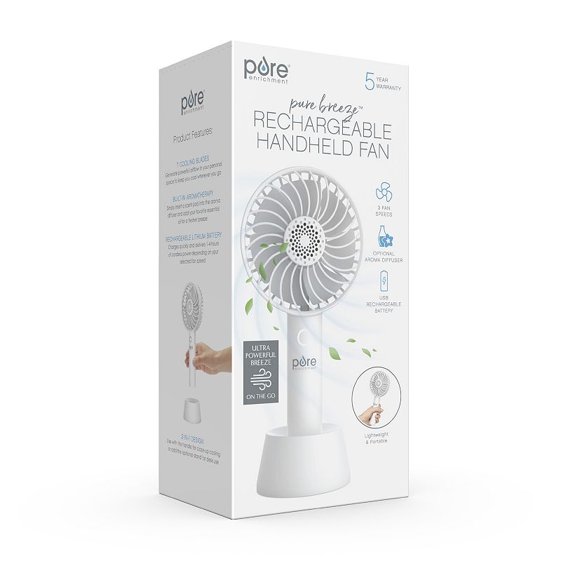 Pure Enrichment PureBreeze Personal Handheld Fan with Base