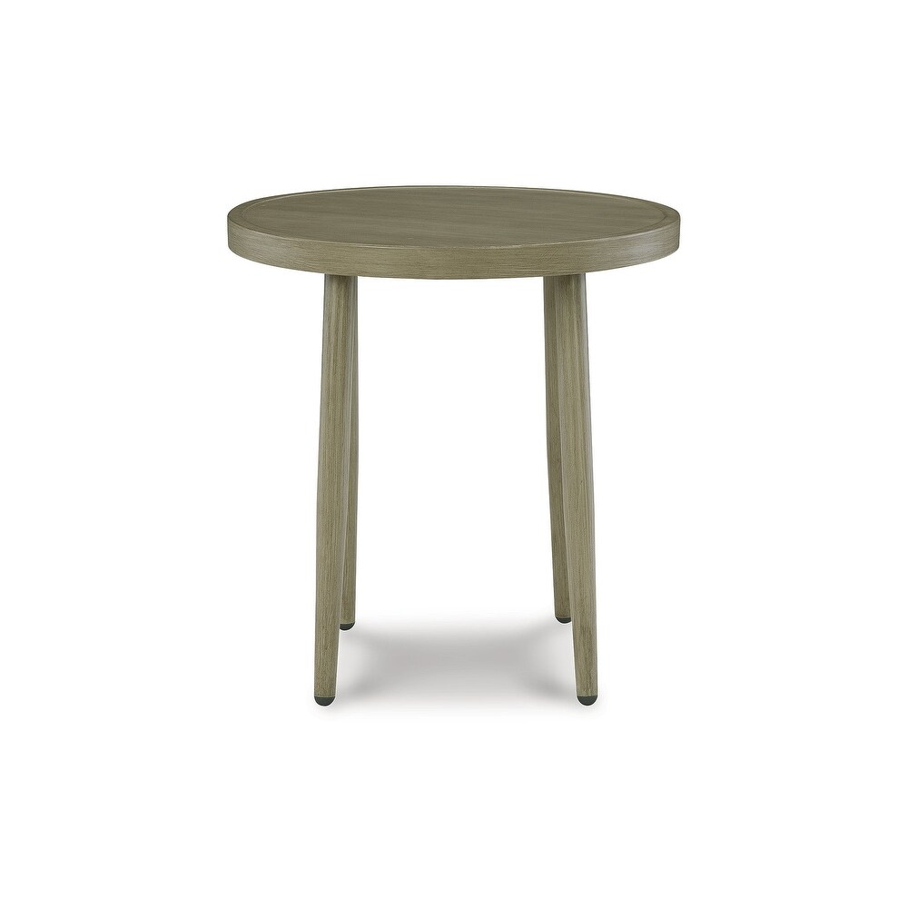 Signature Design by Ashley Swiss Valley Brown/Beige Round Outdoor End Table   22\