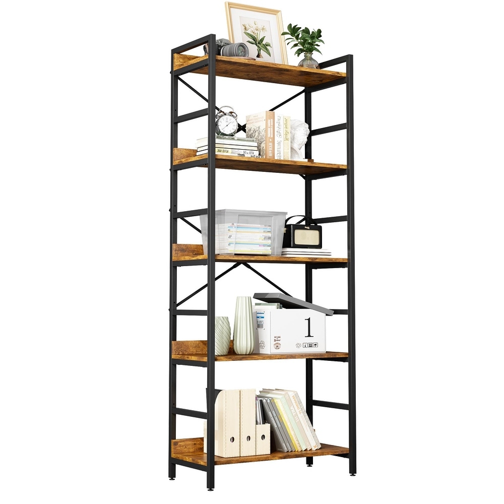 Bookcase   Versatile Industrial Style Bookshelf with Open Shelves