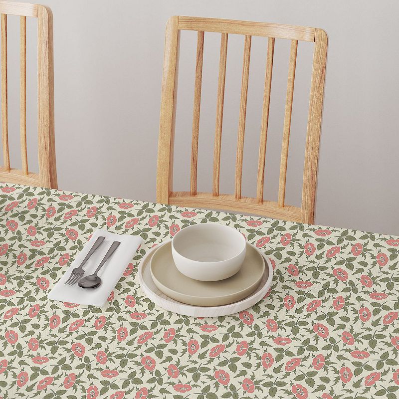 Square Tablecloth， 100% Cotton， 52x52， Floral 125