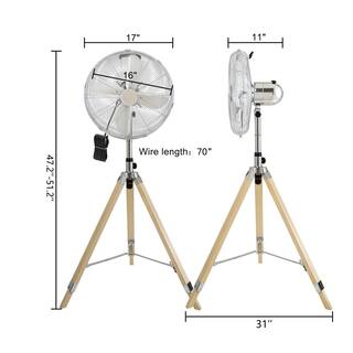 Amucolo Adjustable-Height 51 .2 in. Tripod Oscillating Pedestal Fan 3 Speeds DHS-CYHI-R016C