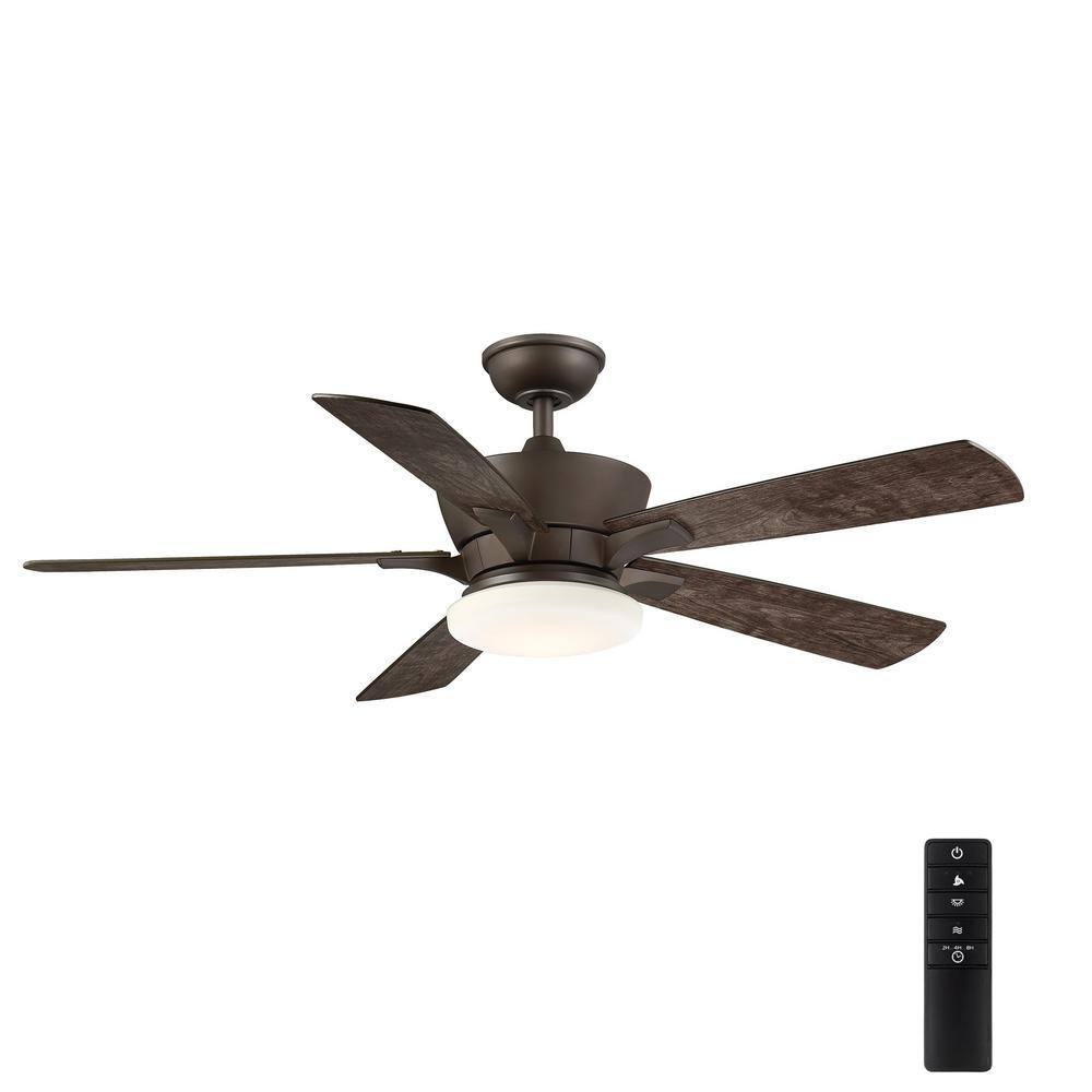 Home Decorators Collection Bergen 52 in. LED Uplight Espresso Bronze Ceiling Fan With Light and Remote Control YG680-EB