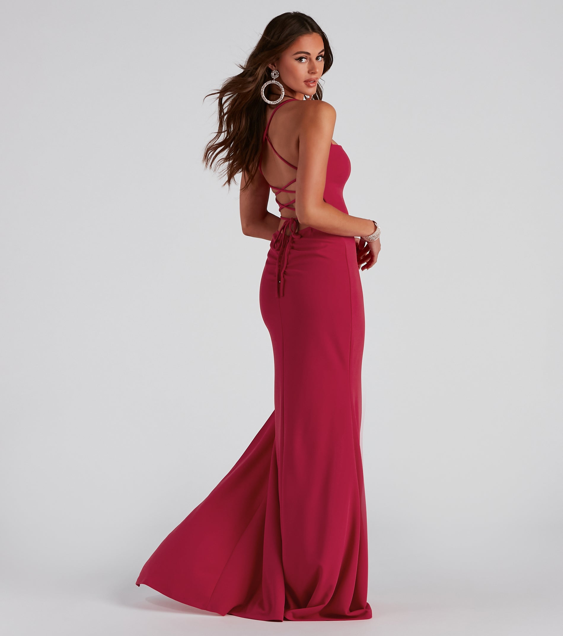 Tabitha Formal High Slit Crepe Dress