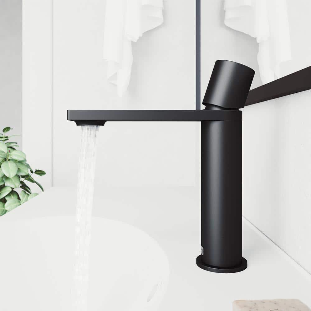 VIGO Halsey Single Handle SingleHole Bathroom Faucet in Matte Black