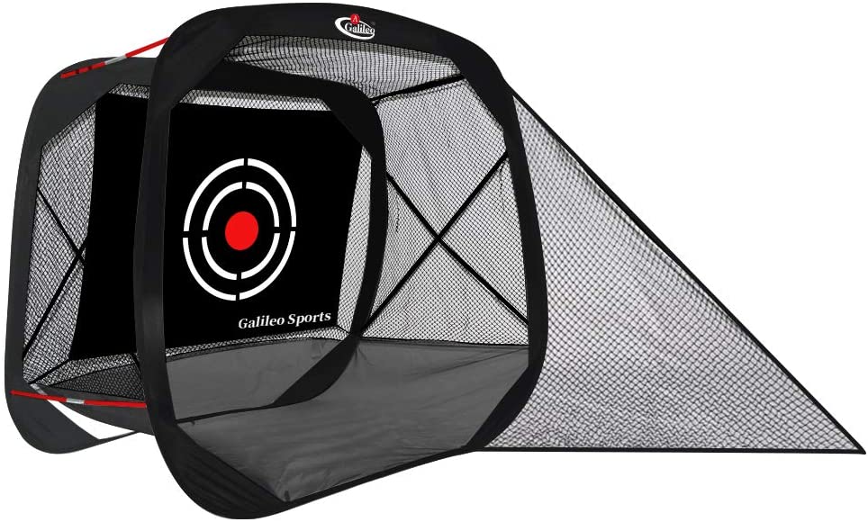 Galileo Golf Hitting Nets Training Aids Portable Driving Range Golf Practice Net Cage for Backyard Driving Indoor Use with Target 7’(W) x7’(H) x4’(D) GG-006