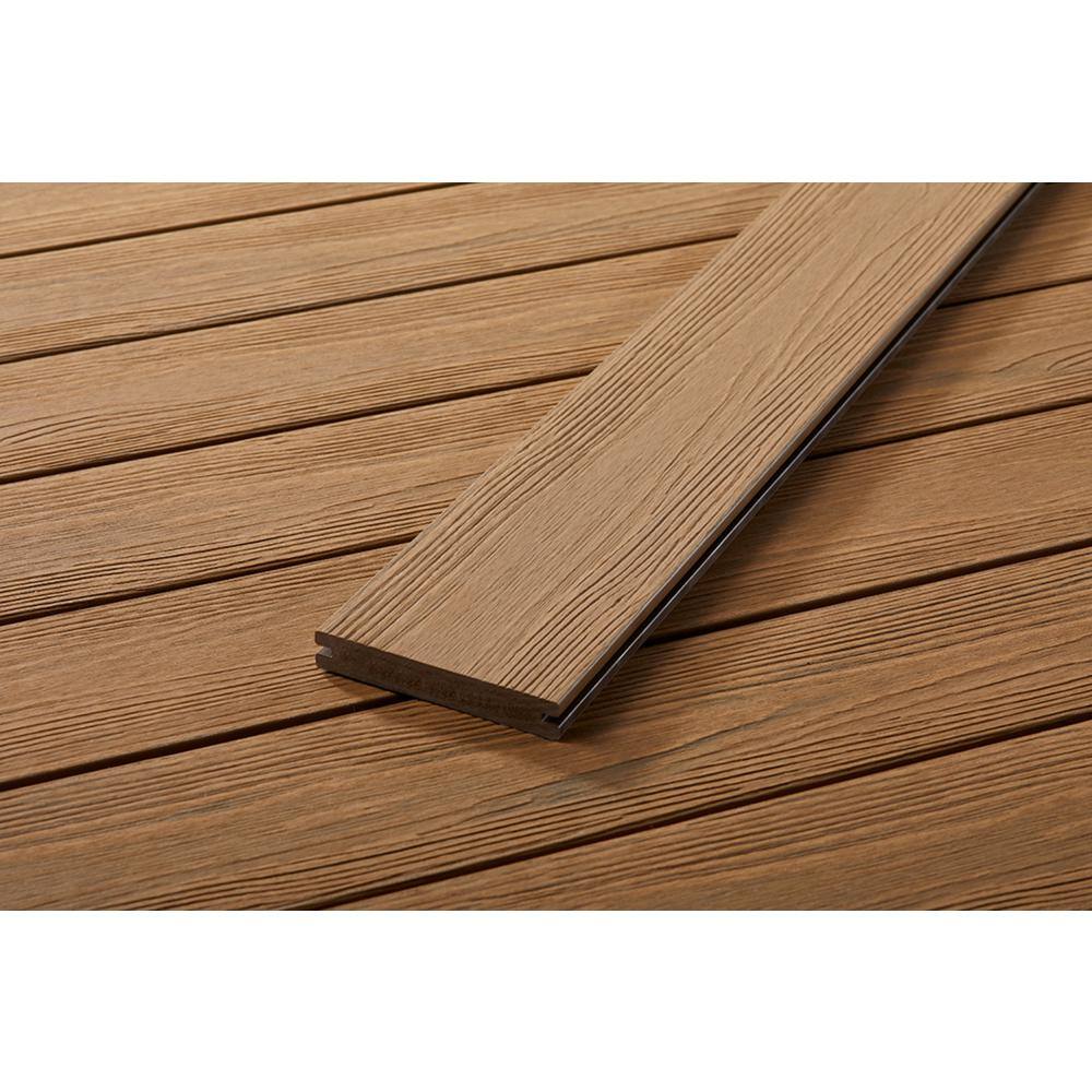 FORTRESS Apex 1 in. x 6 in. x 8 ft. Himalayan Cedar Brown PVC Grooved Deck Boards (2-Pack) 251060824