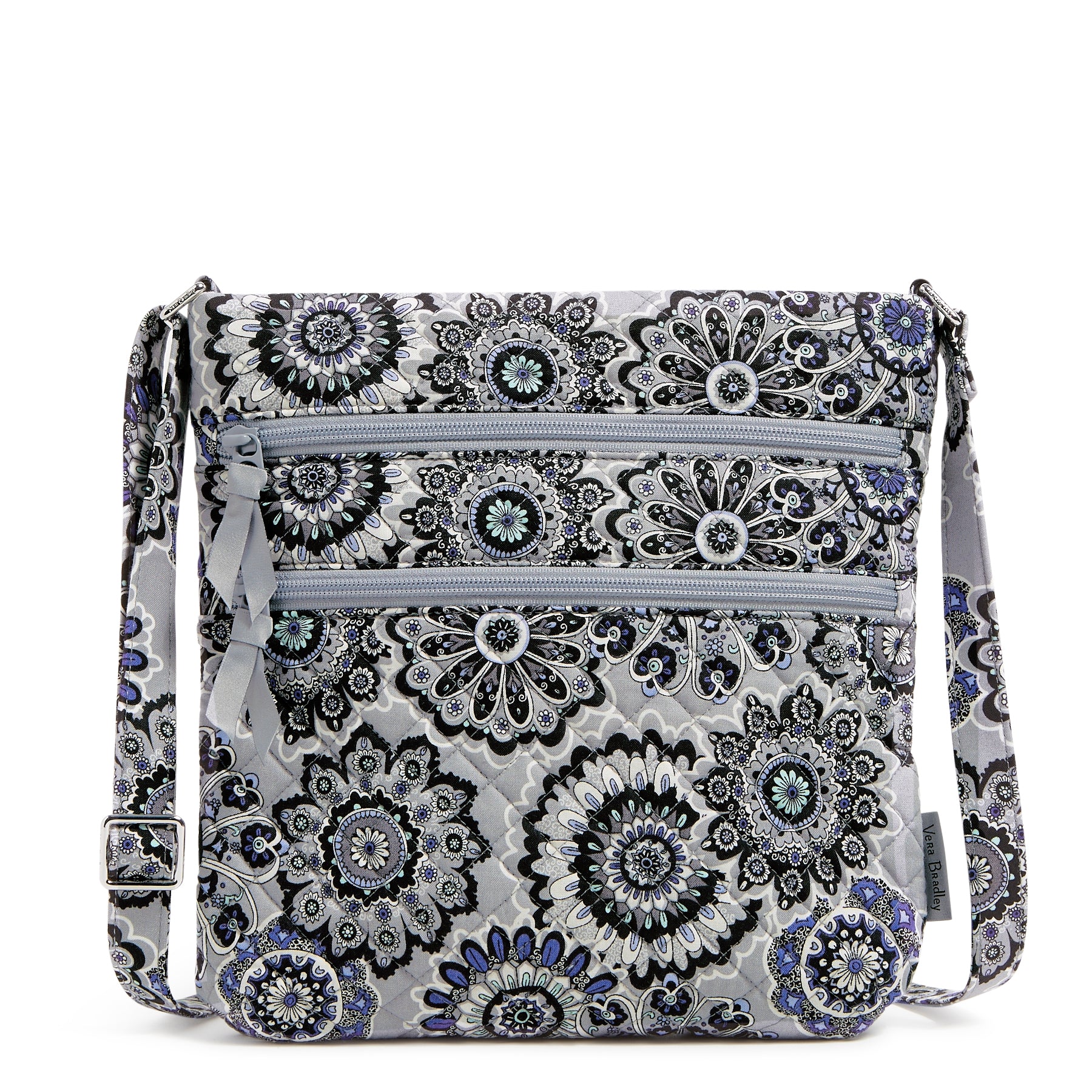 Triple Zip Hipster Crossbody Bag