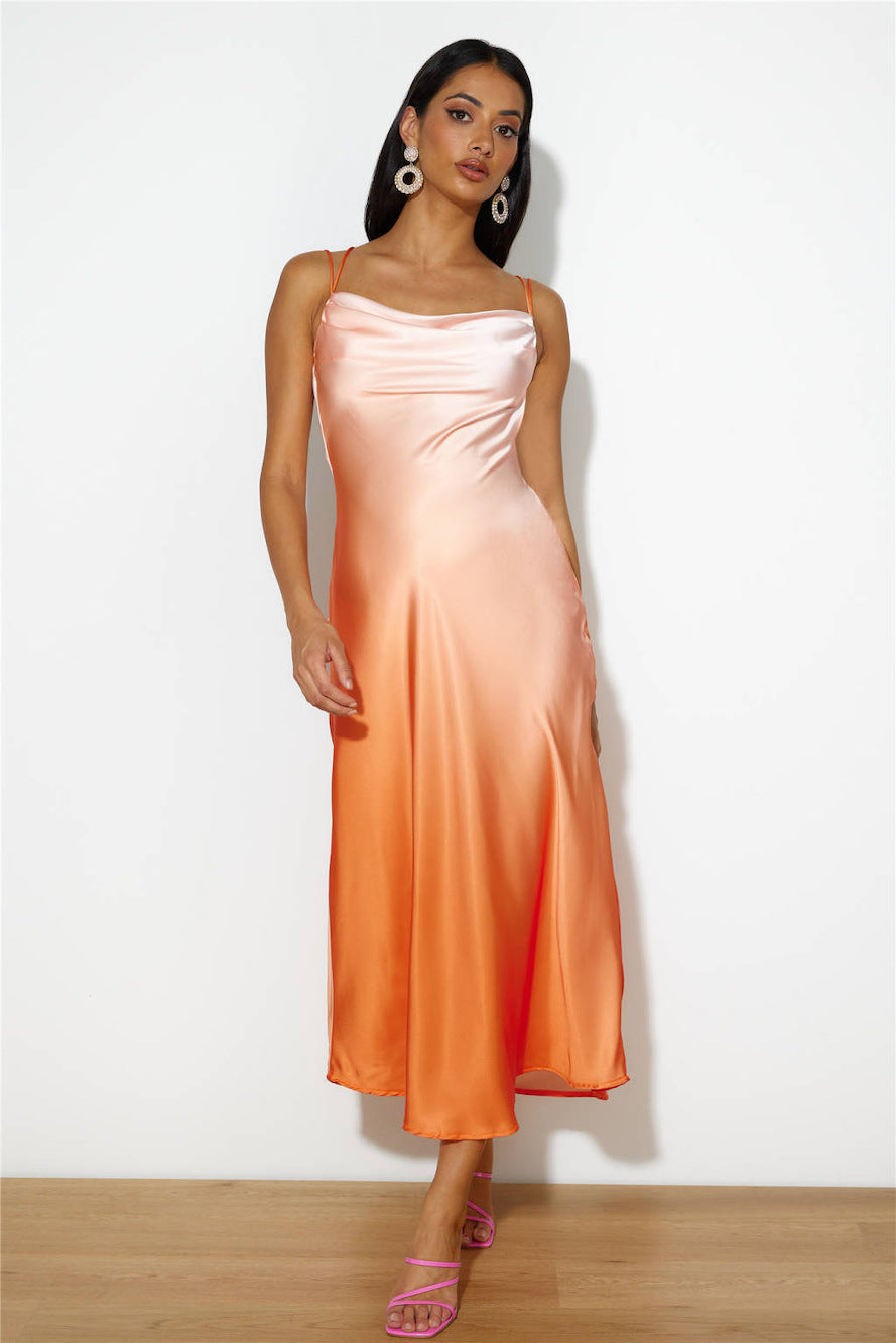 Luxe Ombre Midi Dress Orange