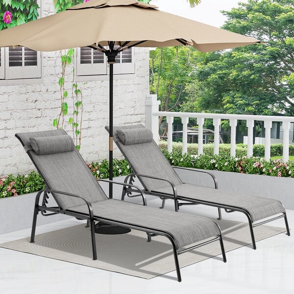 EROMMY Outdoor Patio Lounge Chair，Adjustable Recliner Outdoor Lounge Chairs，Multiple Colors Available