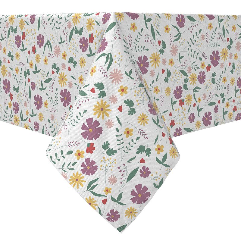 Square Tablecloth， 100% Cotton， 60x60， Vintage Print Floral