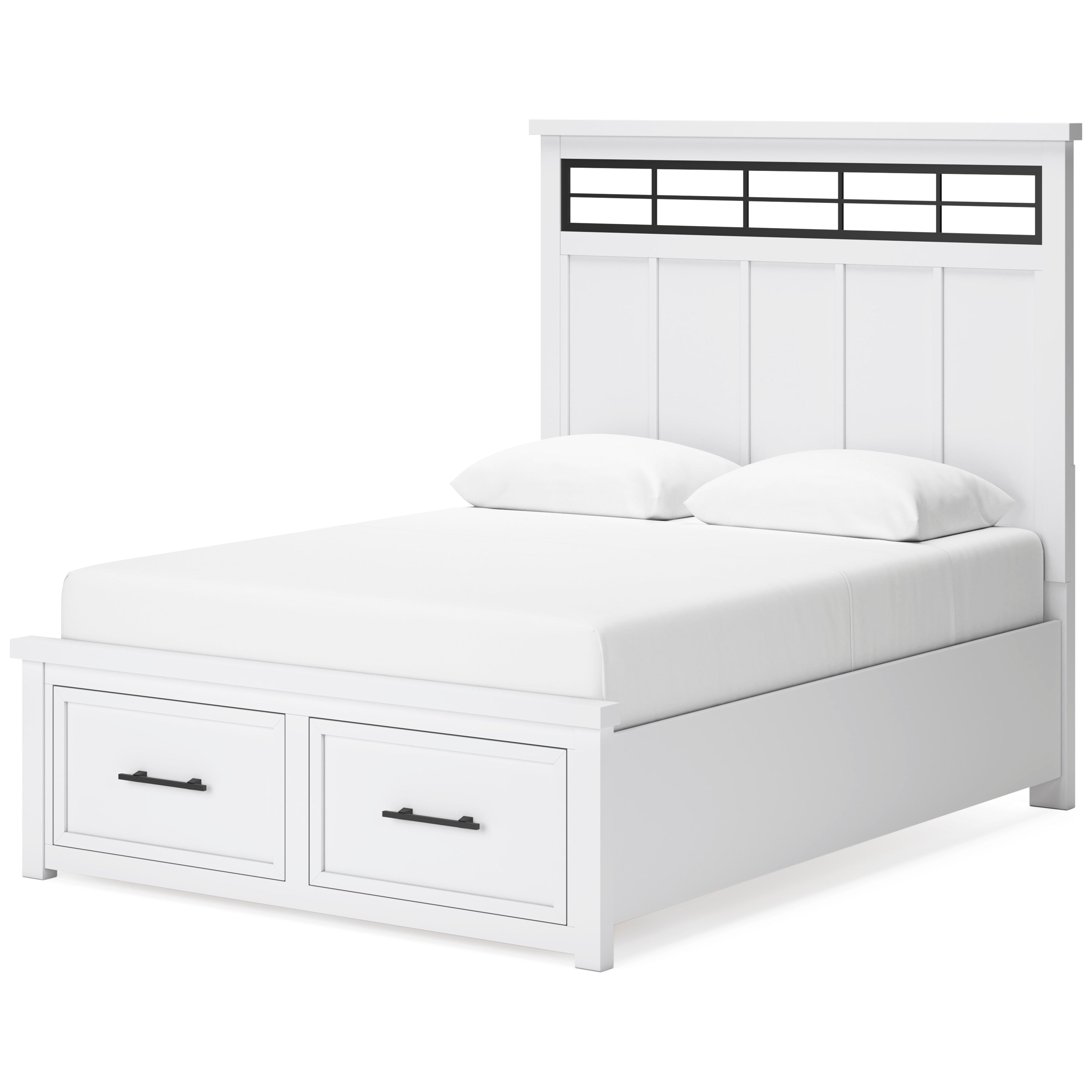 (Online Special Price) Ashbryn White/Natural Queen Panel Storage Bed