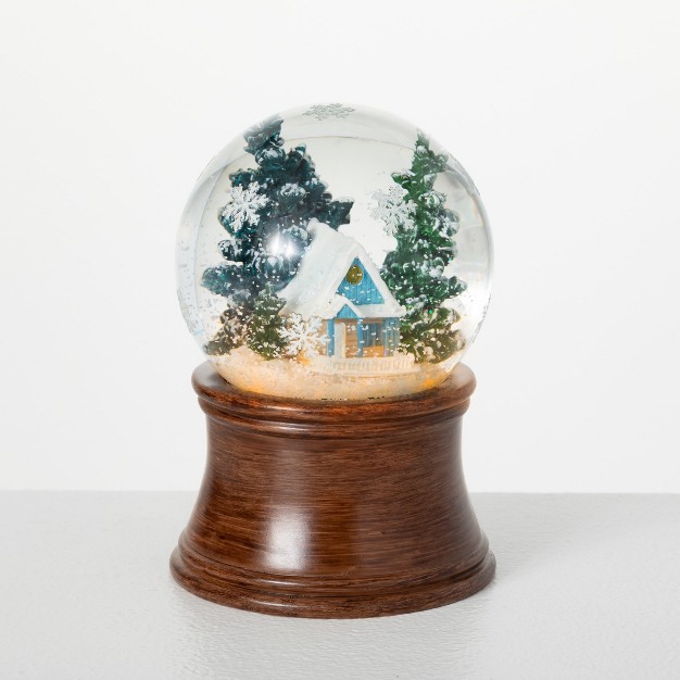 Sullivans Led Blue Cabin Snow Globe Multicolor 6 quot h Resin