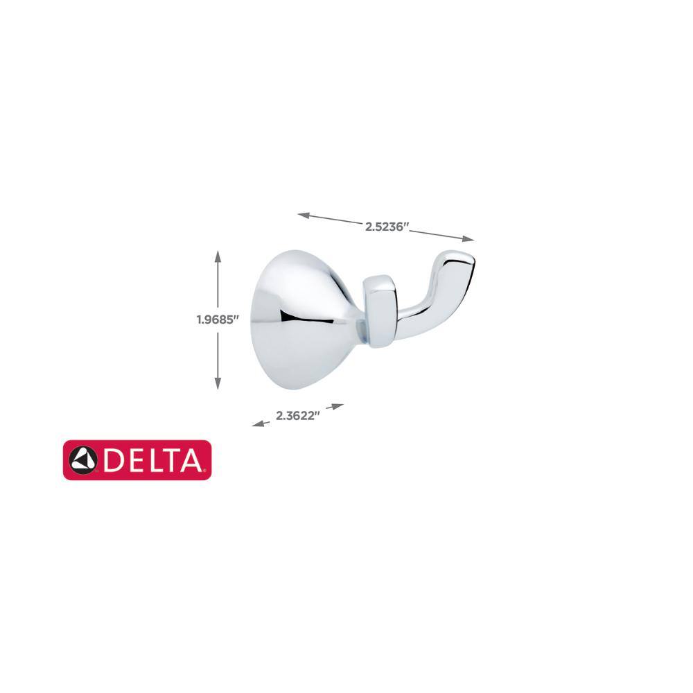 Delta Foundations Double Towel Hook in Chrome FND35-PC