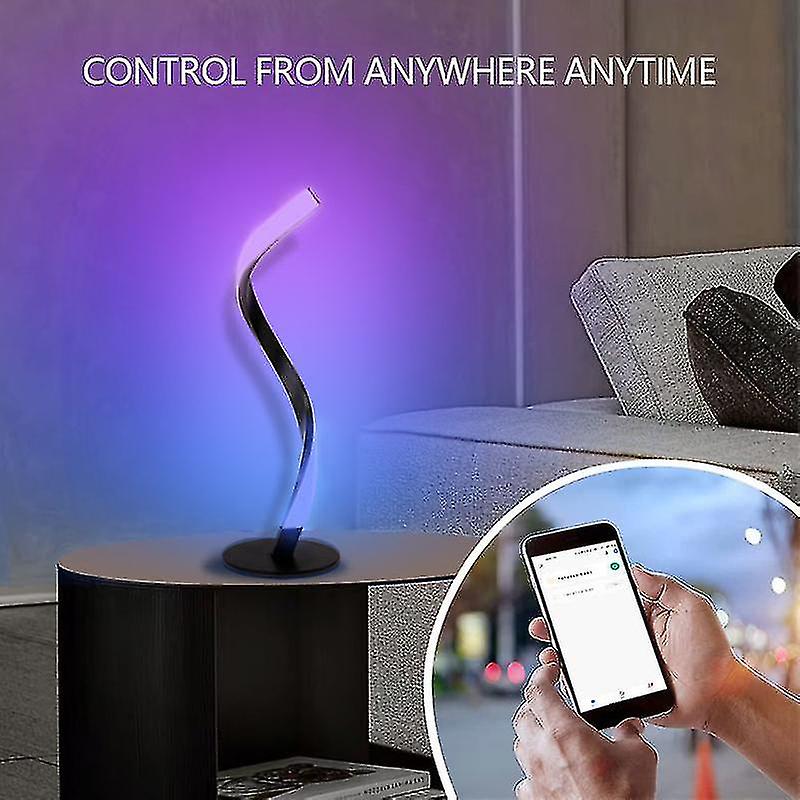 Naiwang Tuya Smart S Shape Table Lamp Wifi Spiral Bedside Lamp Colorful Decoration Serpentine Night Light With Alexa Google Smart Life