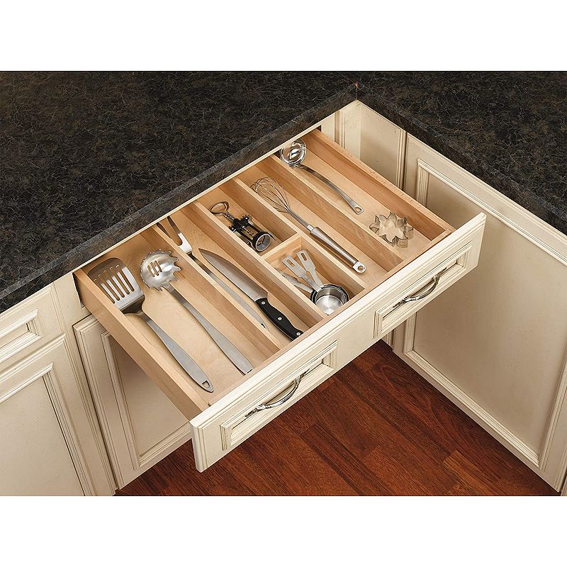 Rev-A-Shelf 4WUT-3 24-Inch Tall Wooden Kitchen Drawer Utility Tray Insert， Maple