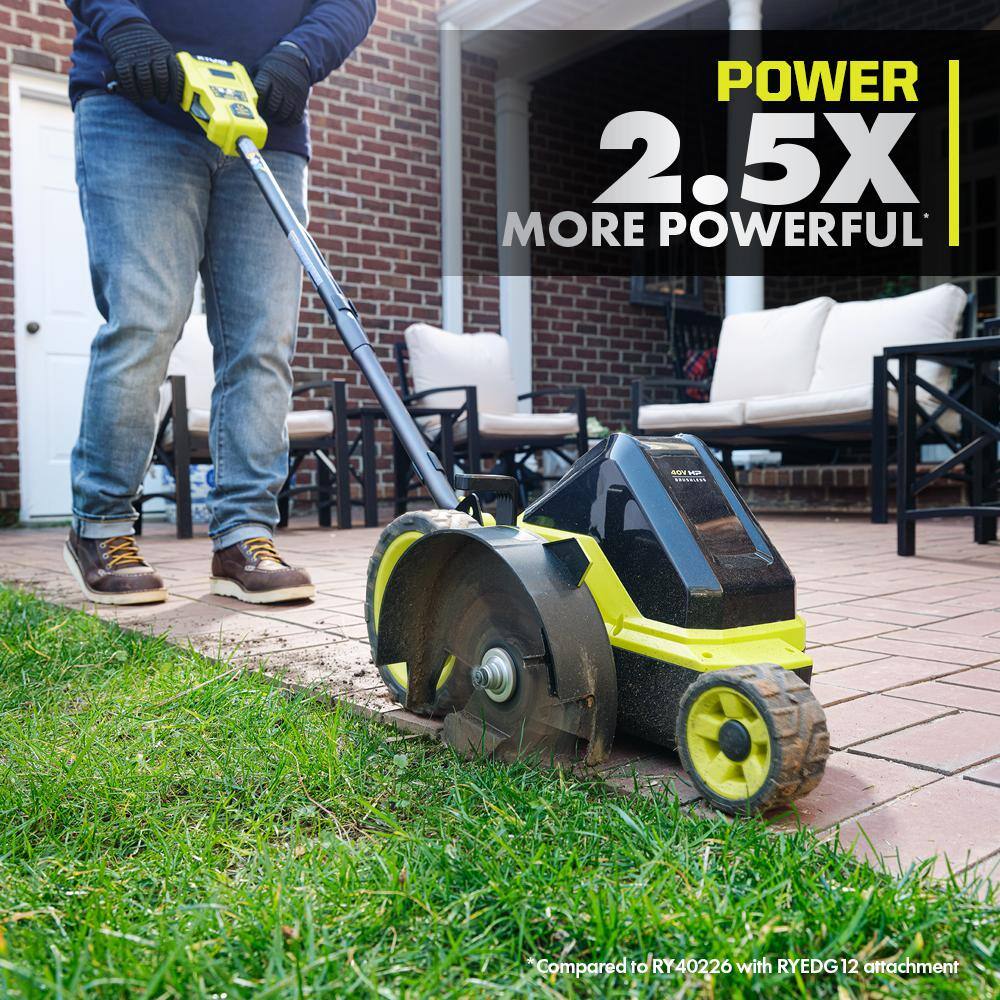 RYOBI 40V HP Brushless Cordless Edger (Tool Only) with Extra Edger Blade RY40706BTL-AC