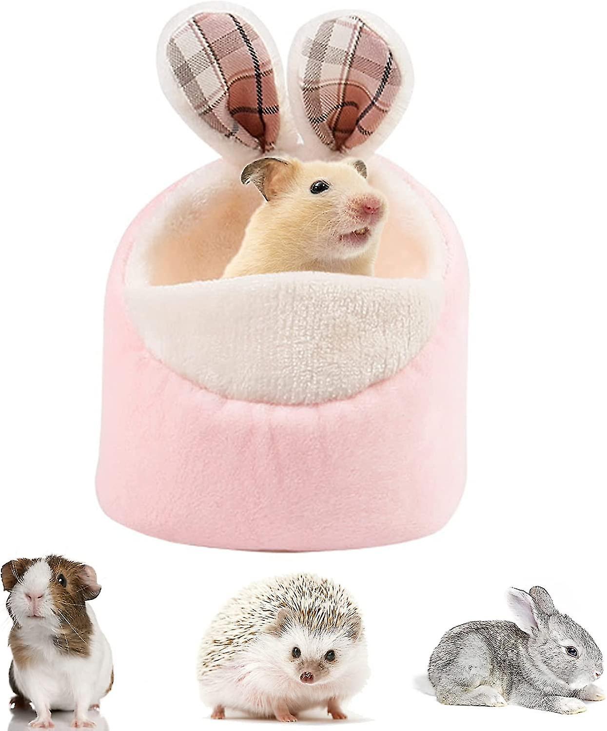 1 Pc Guinea Pig Bed，warm Hamster Bed Cozy Pet House With Soft Detachable Cushion Hideout Cage Winter Nest Accessories For Small Pets Rabbit Ferret Hed