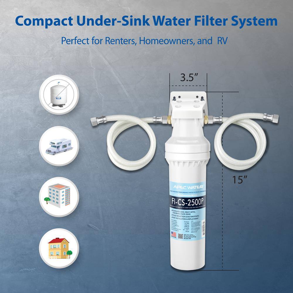 APEC Water Systems CS-Series High Capacity Under-Counter Water Filtration System with Scale Inhibitor CS-2500P