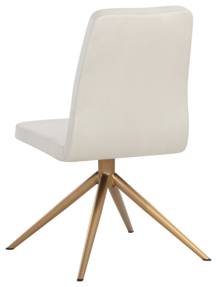 Hilda Swivel Dining Chair Vienna Cream   Midcentury   Dining Chairs   by Sunpan Modern Home  Houzz