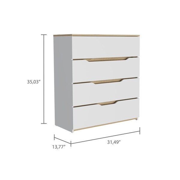 Minimalist Style 4-Drawer Rectangle Dresser， Modern Storage Organizer Dresser， Accent Chests of Drawers for Living Room Bedroom - - 37828166